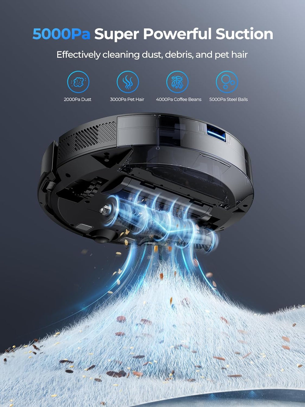 Aspirateur robot Laresar Mars 01 – Navigation laser intelligente et vidage automatique | Nouveau