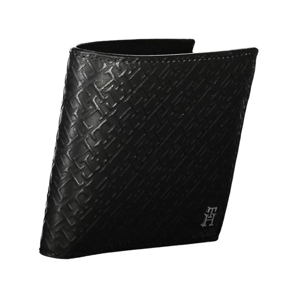 Portefeuille en cuir nappa à motif étiquette sur toute la surface