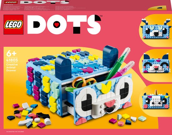 Lego DOTS 41805 Coffret de bricolage créatif avec tiroirs animaux