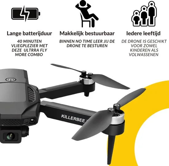 Killerbee X7 Raptor - Drone met dubbele camera - geschikt voor kinderen en volwassenen - 4 accu's