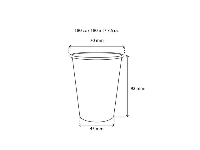 Gobelets à café bio DiscountOffice – 180 ml | Carton | 1000 pièces