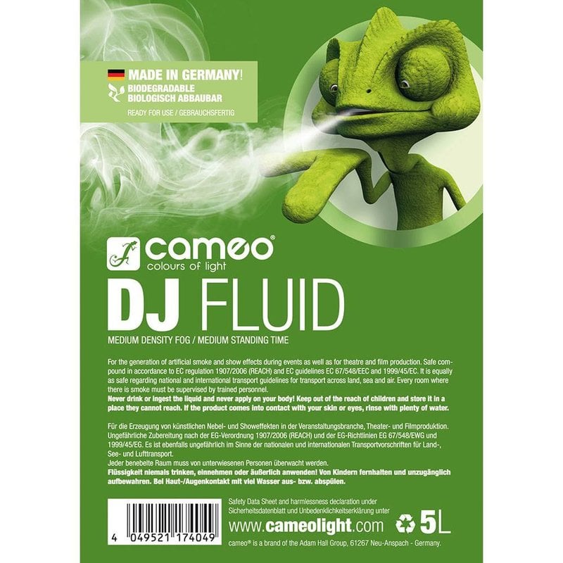 Cameo DJ Fluid 5 L - Idéal pour vos jeux de lumière