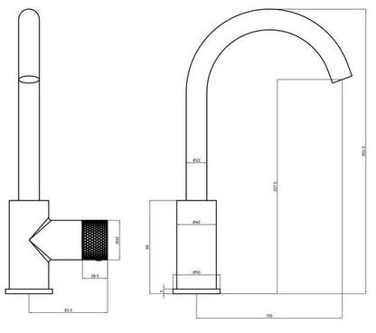 Robinet de Lavabo Haut Brøndby Blue Label – Chrome | Bec en C | Nouveau