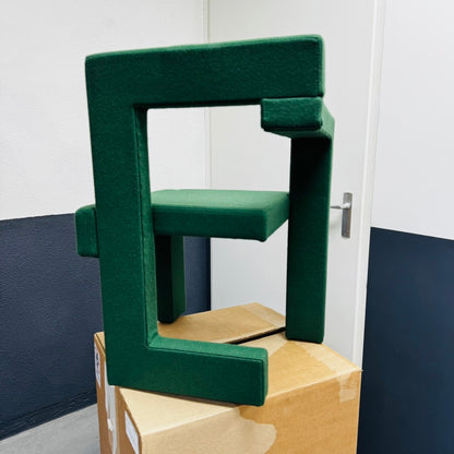 Chaise Rietveld Steltman gauche, revêtement vert – Design emblématique de Gerrit Rietveld