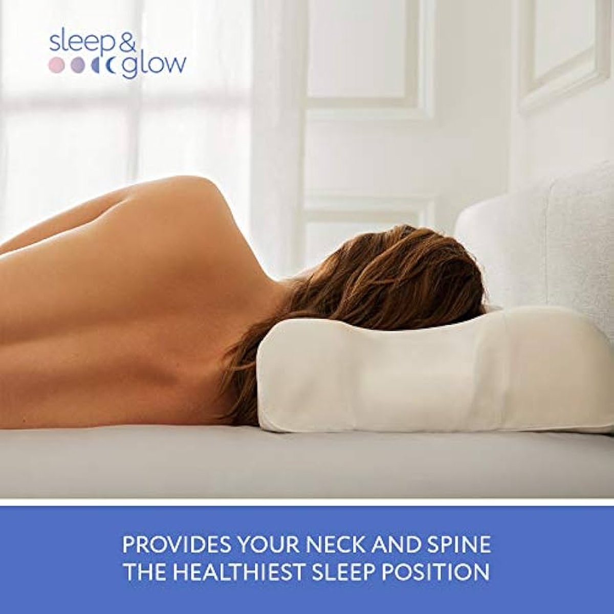 Oreiller Sleep&amp;Glow Aula – Pour dormir sur le dos | Oreiller anti-âge | Nouveau