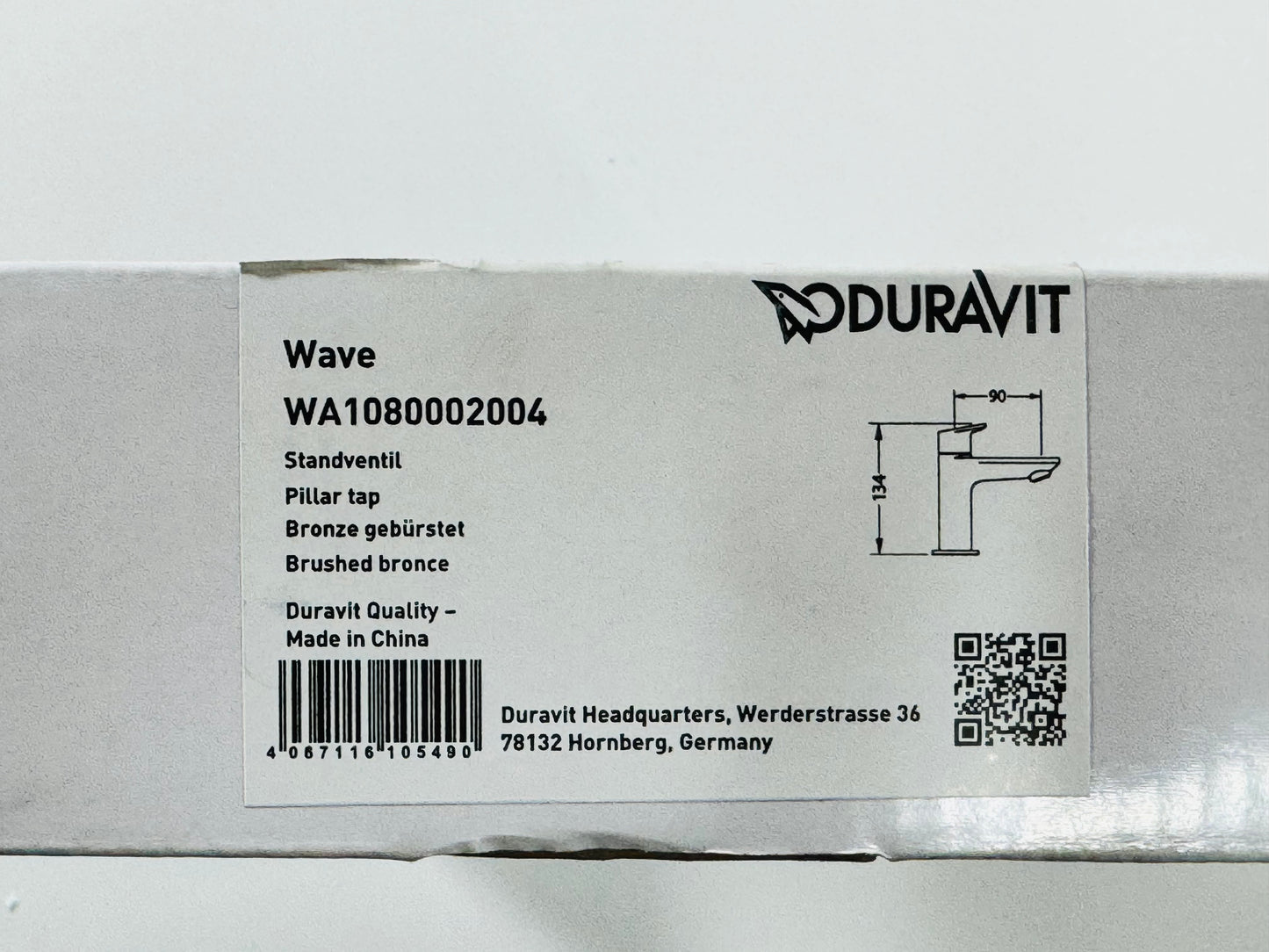 Robinet d'eau froide Duravit Wave, bronze brossé