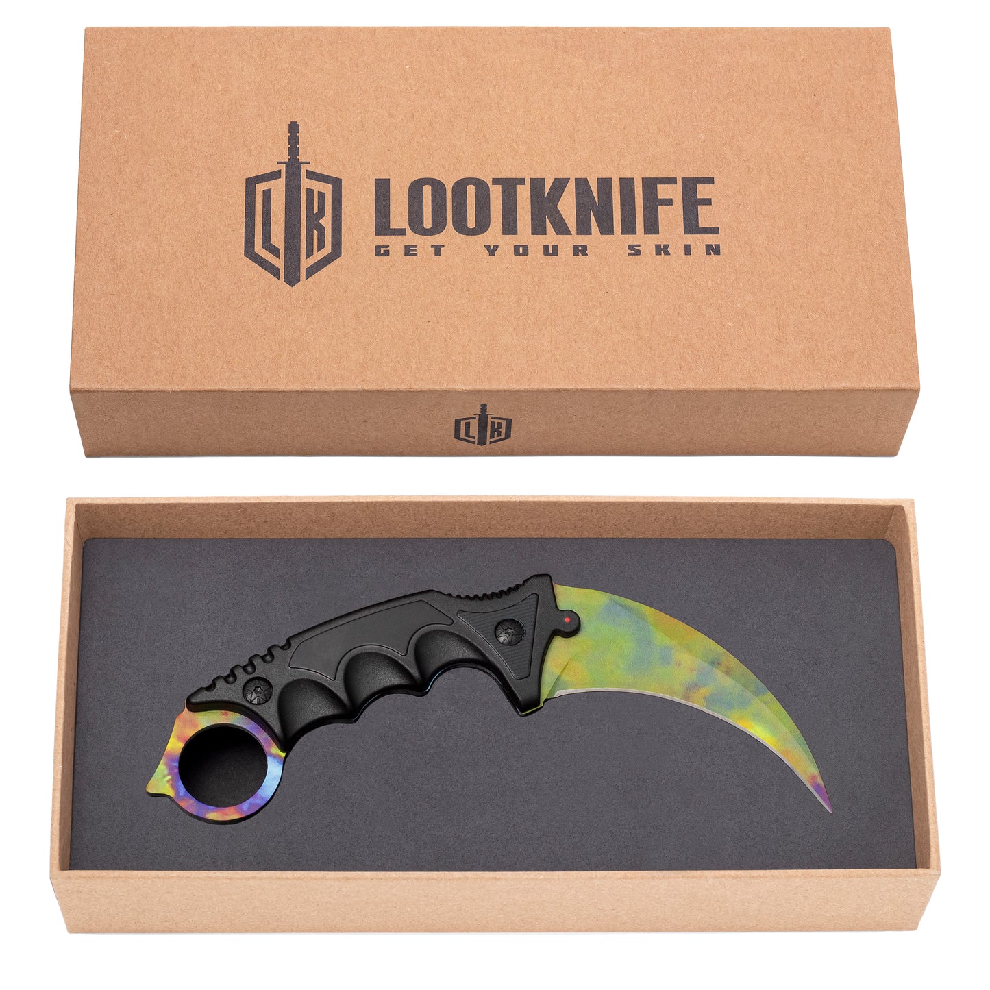 Karambit Premium à trempe superficielle – Bleu Gemme | Couteau CS2 pleine soie réaliste | Neuf