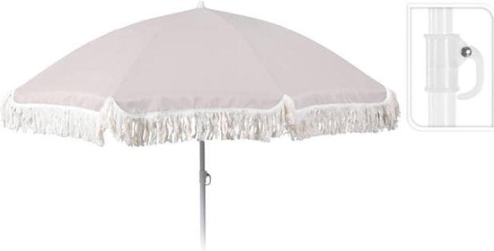 Verstelbare Strandparasol met UV Bescherming - Ø176cm - Grijs