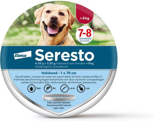 Seresto Teken- en Vlooienband Large - Effectieve Bescherming voor Honden > 8 Kg