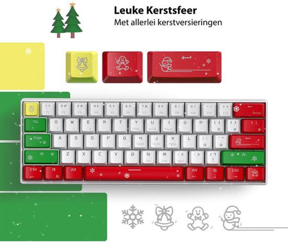 Royal Kludge RK61 – Clavier de jeu mécanique RGB compact (61 touches) | Sans fil et filaire