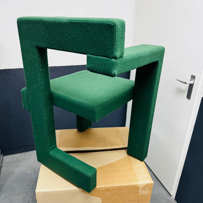 Chaise Rietveld Steltman gauche, revêtement vert – Design emblématique de Gerrit Rietveld
