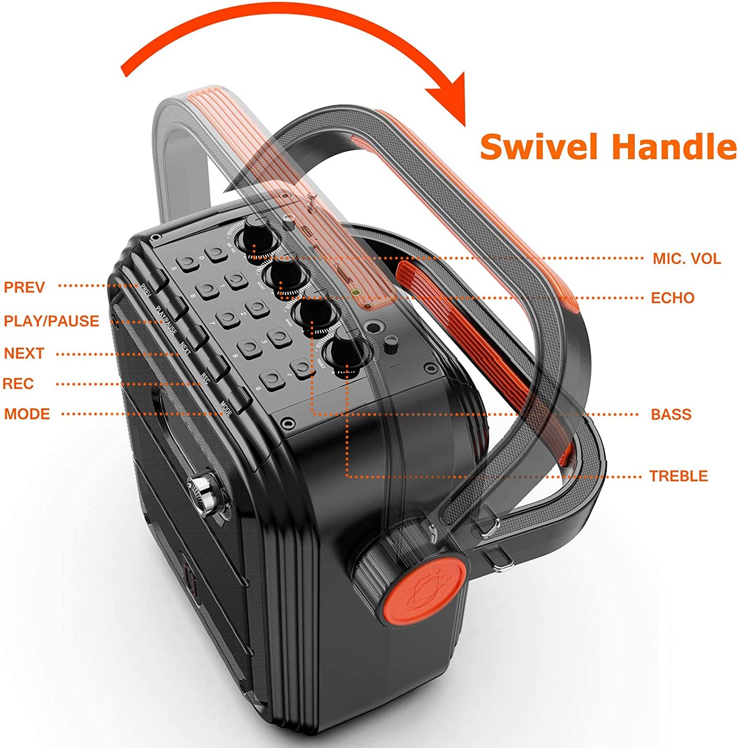 Enceinte portable JYX-65BTY – Enceinte Bluetooth sans fil avec fonction karaoké