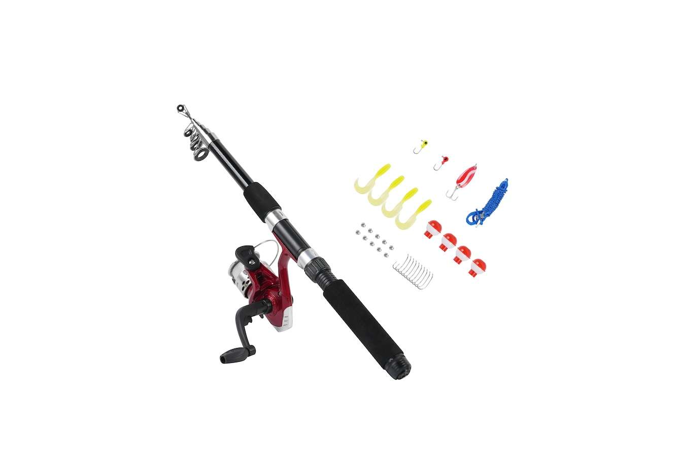 Ensemble canne à pêche – Canne à lancer complète avec accessoires pour débutants et confirmés | Neuf