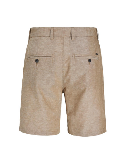 Short en coton et lin XXL marron