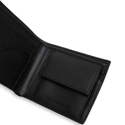 Portefeuille en cuir nappa à motif étiquette sur toute la surface