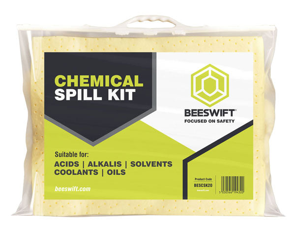 Kit anti-déversement d'huile Beeswift 20 L – Kit d'absorption d'huile – Blanc