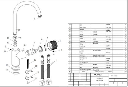 Robinet de Lavabo Haut Brøndby Blue Label – Chrome | Bec en C | Nouveau