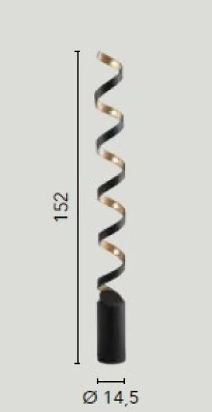 Staande lamp HELIX 10-vlams IP20, goud, zwart