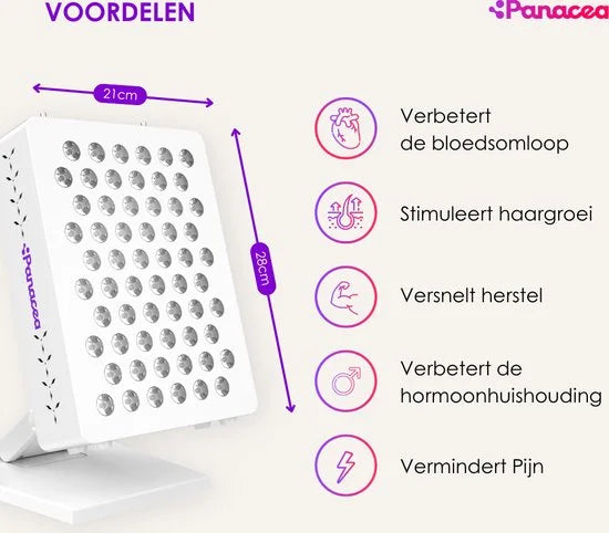 Panacea ATP Optimum 300 LED Rood en Infrarood Lamp Anti Age Collageen - Spieren en Gewrichten - Lichttherapie - Stress & Vermoeidheid