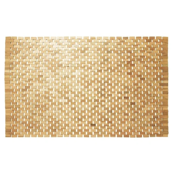 Badmat Sealskin Woodblock Teak Kleur Bruin Materiaal 100% Teakhout Maat 52 x 90 cm