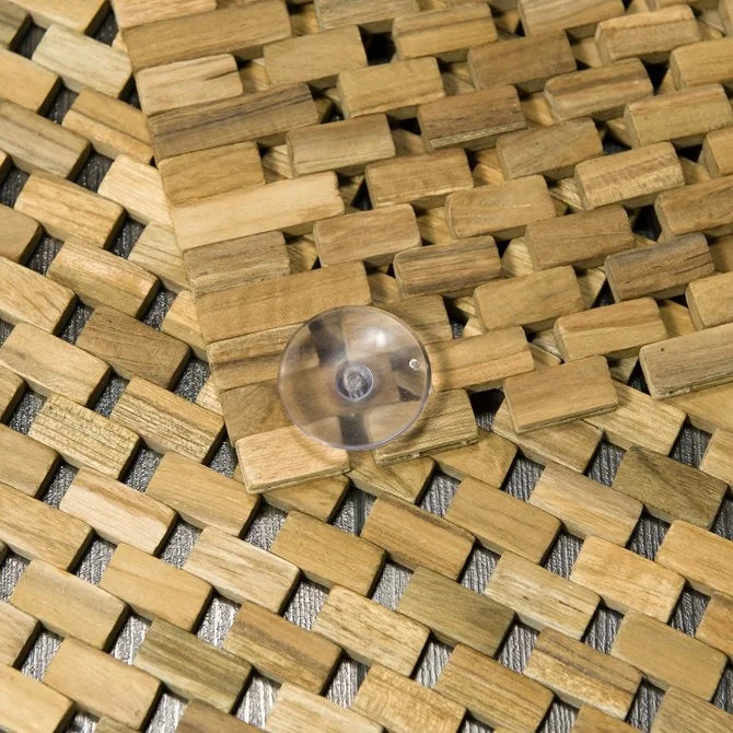 Badmat Sealskin Woodblock Teak Kleur Bruin Materiaal 100% Teakhout Maat 52 x 90 cm