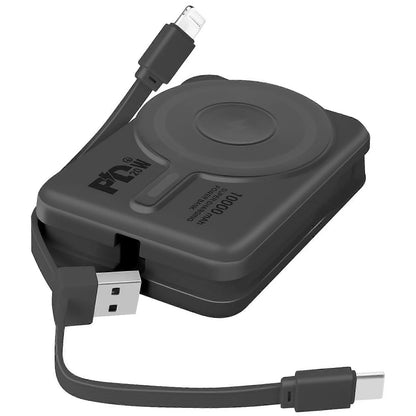 MagSafe Externe Oplader 10000mAh iPhone Lightning en USB C Kabel, Zwart