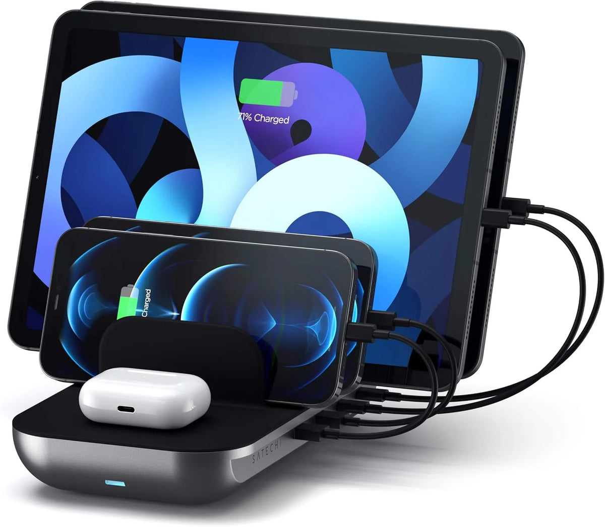 SATECHI Dock 5 oplaadstation voor meerdere apparaten met draadloos opladen  ST-WCS5PM-EU