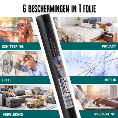 Homewell Verduisteringsdoek 90x300cm - Raamfolie Verduisterend - 100% Blackout - Anti Inkijk, Isolerend en Zonwerend - Herbruikbaar - Statisch – Zwart