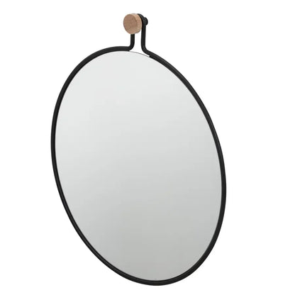 Tiger badkamerspiegel Sem rond 47 x 53 cm ø 45 cm eiken zwart