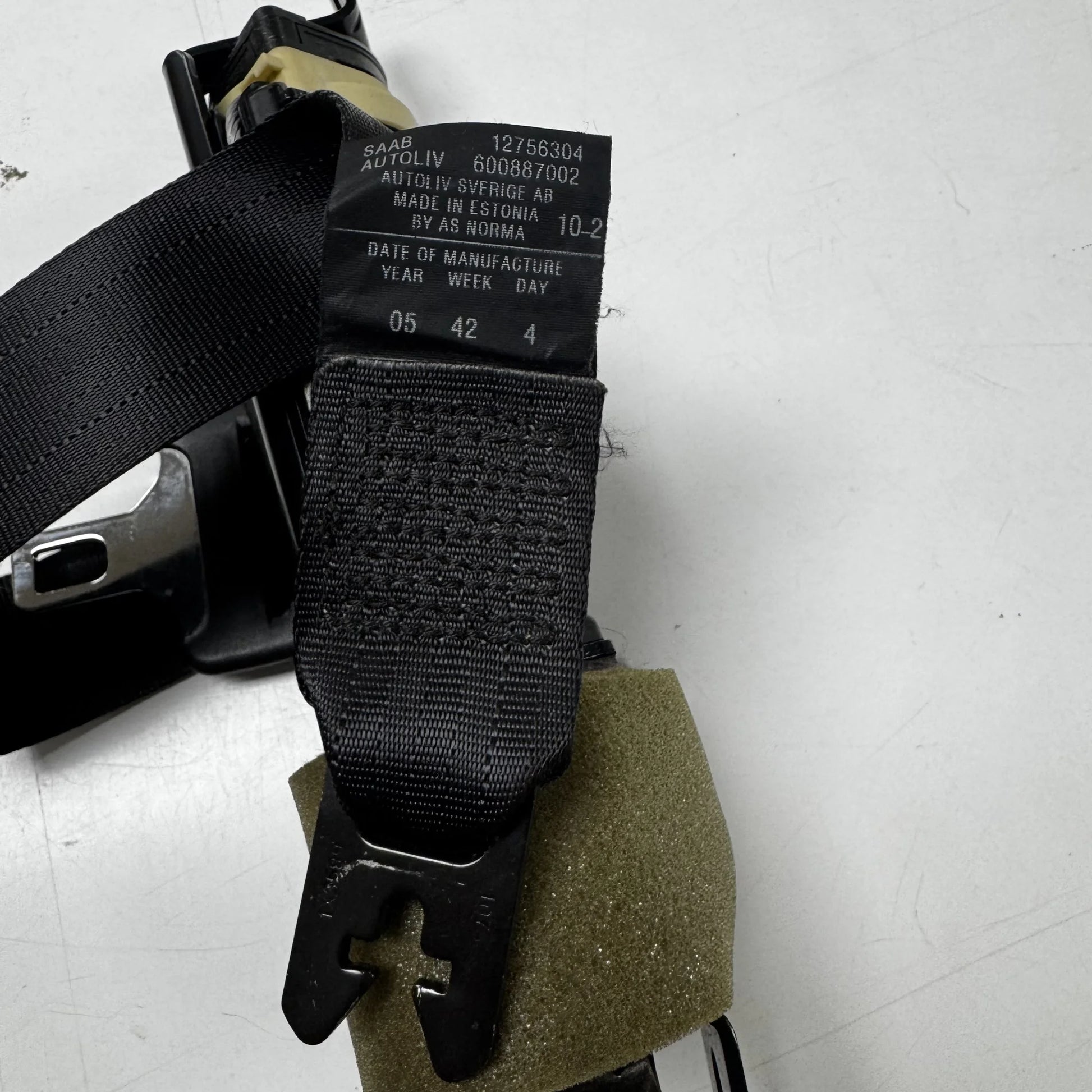 Gordel Links voor Zwart Gebruikt Saab 9-5 2006-2010, ond.nr., 12756304