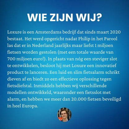 Loxure Vouwslot met Alarm - Alarmsysteem voor Fiets & Scooter - Kettingslot - Fietsalarm met Slot - 120 Decibel - Waterdicht Fietsslot