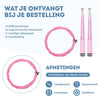 ERB® Professioneel Crossfit & Fitness Springtouw - Speedrope - Jump Rope – Verstelbaar Gewicht - Volwassenen & Kinderen – Roze