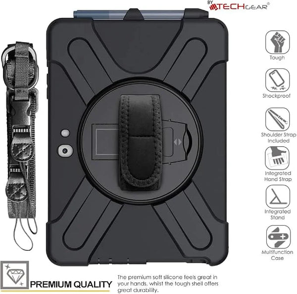 TECHGEAR X-Case fits Microsoft Surface Go 3 / Surface Go 2 10.5" HEAVY DUTY Shockproof Impact Case with Stand, Hand Strap and Shoulder Strap Case