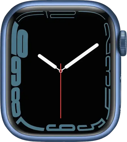 apple watch 7 series aluminimum blauw 41 mm 4 extra bandjes zwart/scout-blauw/lichtblauw kliterband/meerdere kleuren