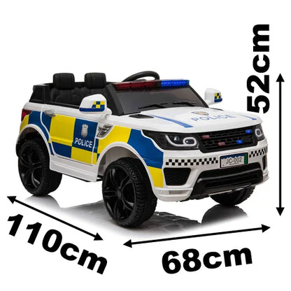 Elektrische 12V witte politieauto JC002w