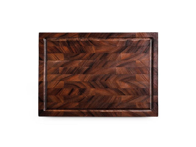 WALNOOT SNIJPLANK - MEDIUMMateriaal Zuid-Amerikaanse walnoot Afmetingen	34 x 24 x 3 cm Gewicht	1,7 kg