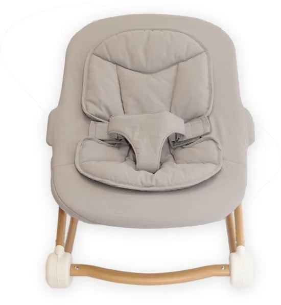 Bo Jungle Grow With Me Bouncer - Pure White (witte poten, zitgedeelte grijs)