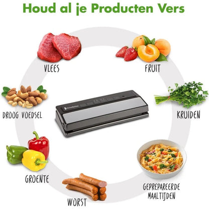 KITCHENBROTHERS KB667 vacuümmachine 110W met instelbare zuigkracht