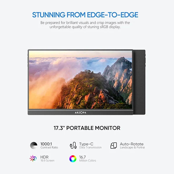 Arzopa A1M portable monitor 17,3" | 1920 x 1080 | 1x USB-C + 1x Mini HDMI