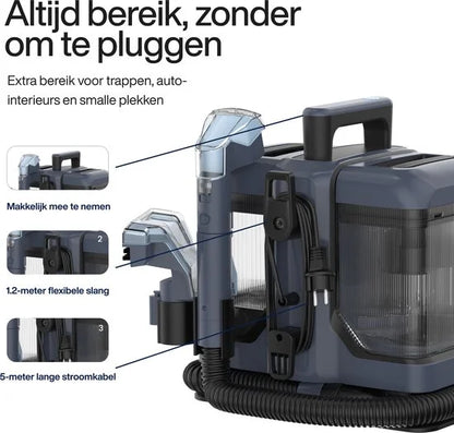 Samako Tapijtreiniger V2 – Draagbare Vlekkenreiniger – Bankreiniger – Meubelreiniger – Zetelreiniger – Matrasreiniger – Reinigingsmachine