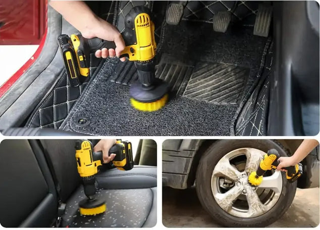 Set Van 4 Borstels (gele harde haren) Voor Boormachine