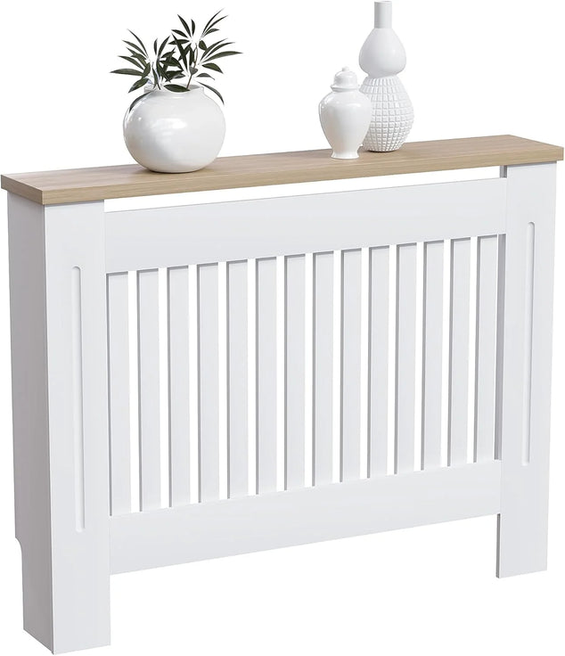 Arlington Radiatorbekleding - Wit - Modern - MDF - Lamellen - M - Radiatorpanelen