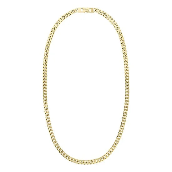 Heren Guess heren stalen goldplated collier LINK CITY - Ketting - Staal - Goudkleurig - 54 cm