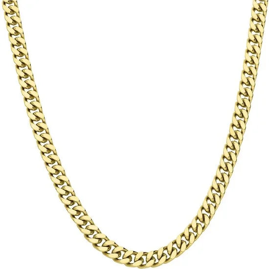 Heren Guess heren stalen goldplated collier LINK CITY - Ketting - Staal - Goudkleurig - 54 cm