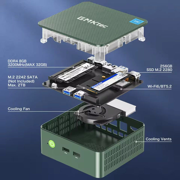 G3 Mini PC Intel Alder Lake N100 Windows 11 Pro Mini PC 8DDR4 256GB PCIe M.2 SSD WiFi 6 BT5.2 Desktop Computer