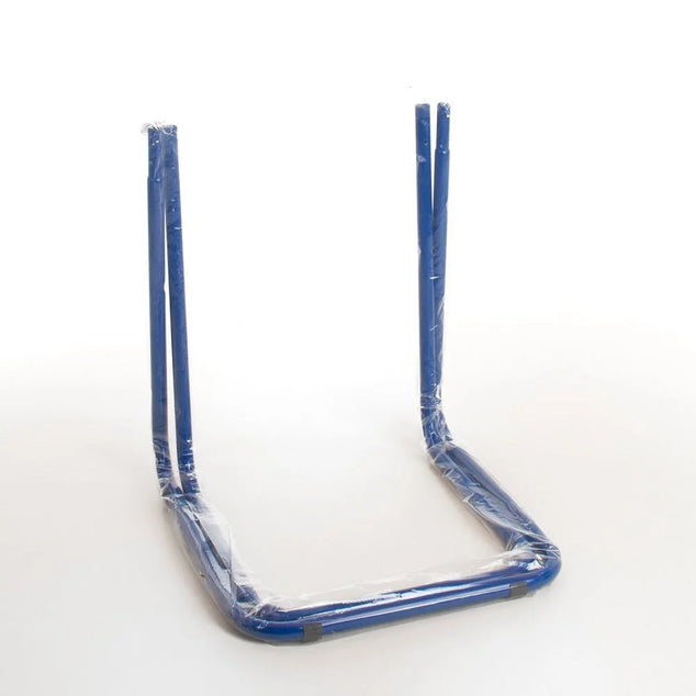 Afvalzakhouder 400 liter, blauw gecoat - Knapzakhouder + wielen kws100-kz