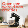 KitchenBrothers 1200W Keukenmachine - Keukenrobot - 5L - Mixer met Mengkom - Keukenmixer - Zwart