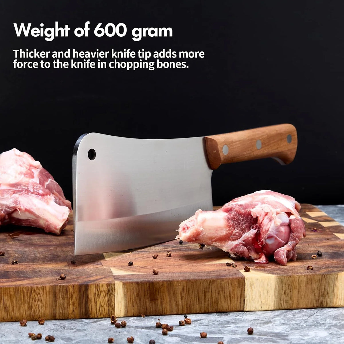 Heavy Duty Heft Cleaver slagersmes voor het hakken van botten Stevig keukenmes