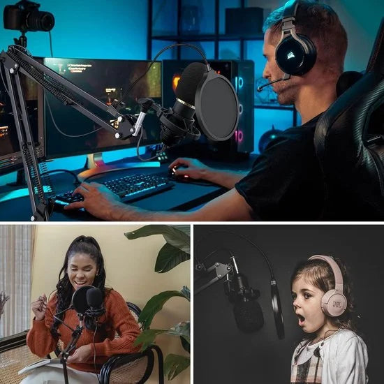 Mixerkit met live geluidskaart DJ-controller - BM800 microfoon voor live optredens opnames pc- karaoke-feestjes speelstemmen