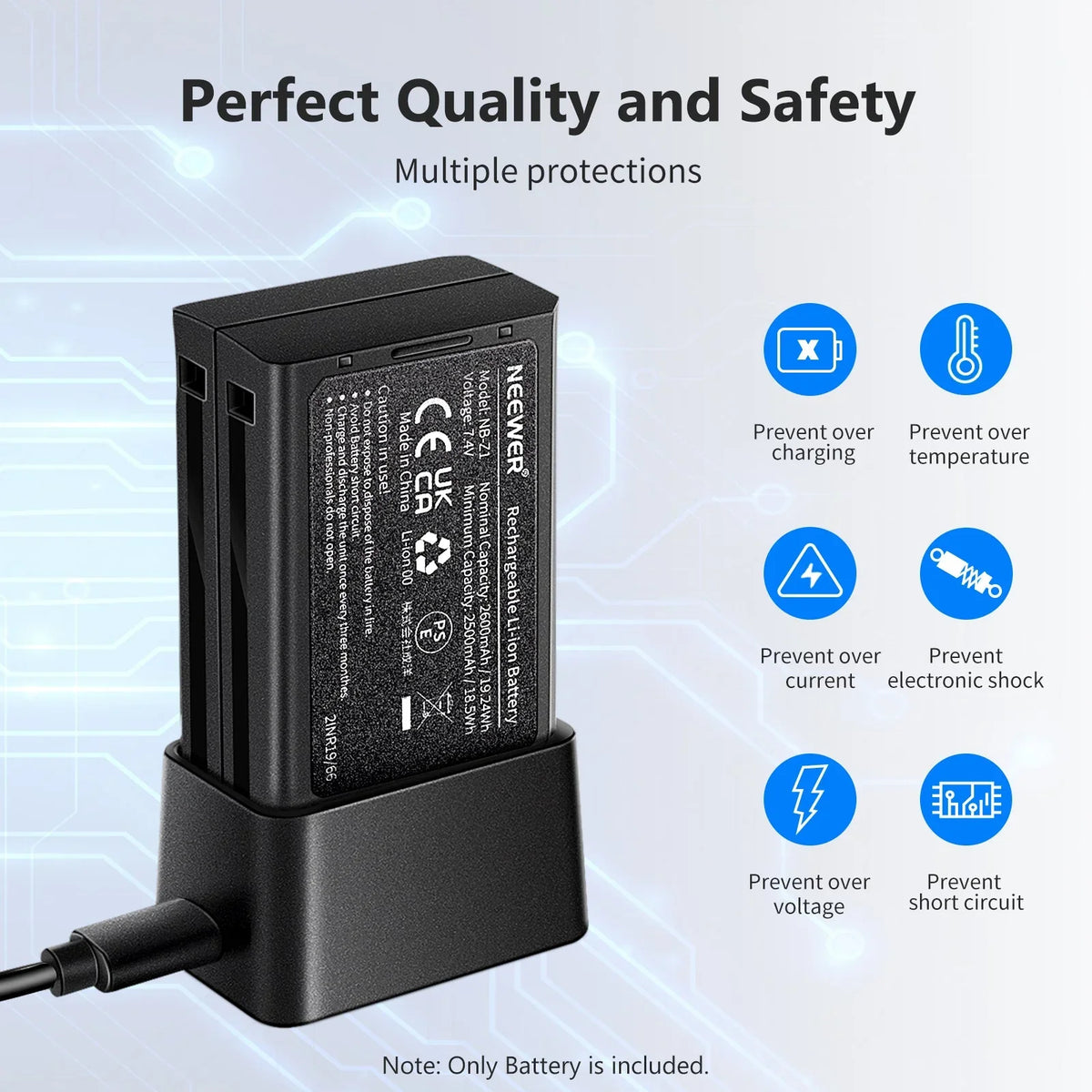 NB-Z1 7.4V/2600mAH Replacement Lithium Battery for Flash Speedlite
